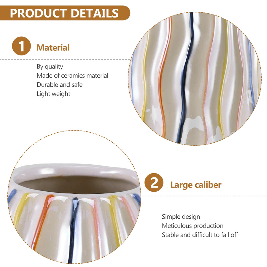 Hypmark Keramikvase mit bunten Streifen in minimalistischem Design für deine Dekoration - Bild 4