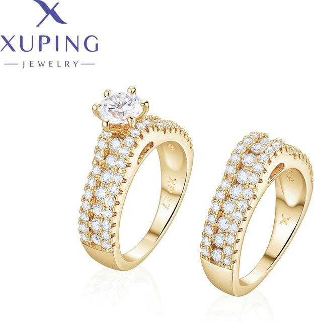 Xuping Ring, Hellgoldfarbe, Zirkonia, Damen - Bild 1