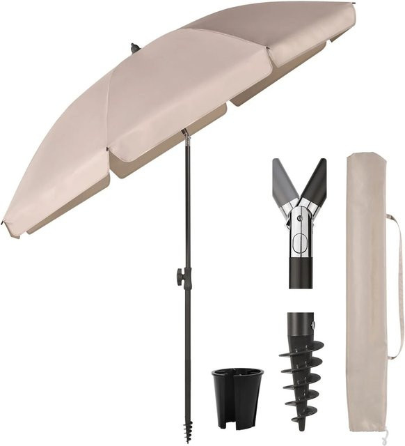 Sekey Sonnenschirm mit UV50+ Schutz und Tragetasche, Durchmesser: 180 cm - Bild 1