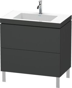 Duravit Waschtischunterschrank L-Cube c-bonded in Graphit matt, B/T: 80 x 48 cm, 2 Auszüge - Bild 1
