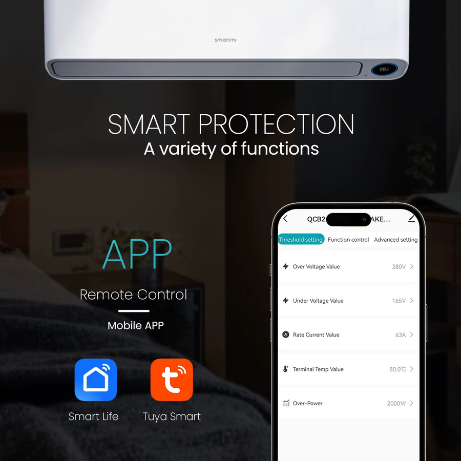 Tuya Smart MCB WLAN-Schutzschalter 63A in Weiß mit Timer- und Messfunktion über Smart Life App - Bild 3