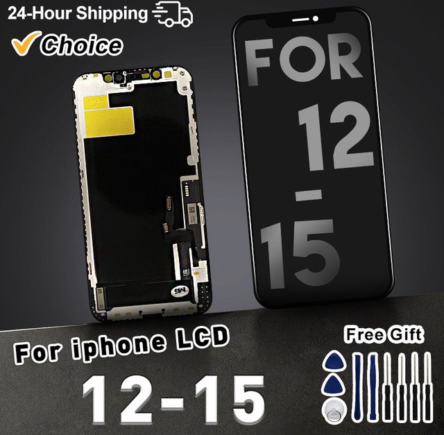 MSMADE OLED Display mit 3D Touchscreen Digitizer für iPhone 12 Pro Max, 14 Plus, 13 Pro Max, 12 Mini und 13 Mini in Schwarz - Bild 1