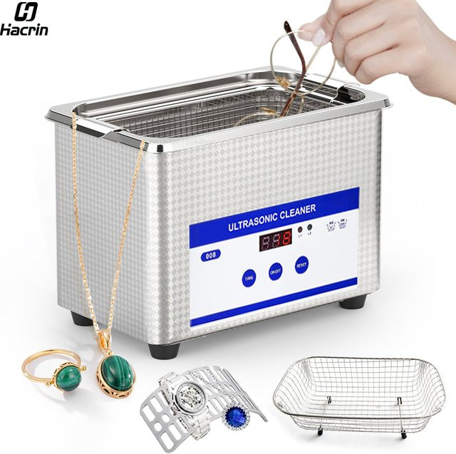 raugee Ultraschallreiniger in Silber aus Edelstahl mit 40 kHz Hochfrequenz für Brillen und Schmuck - Bild 1