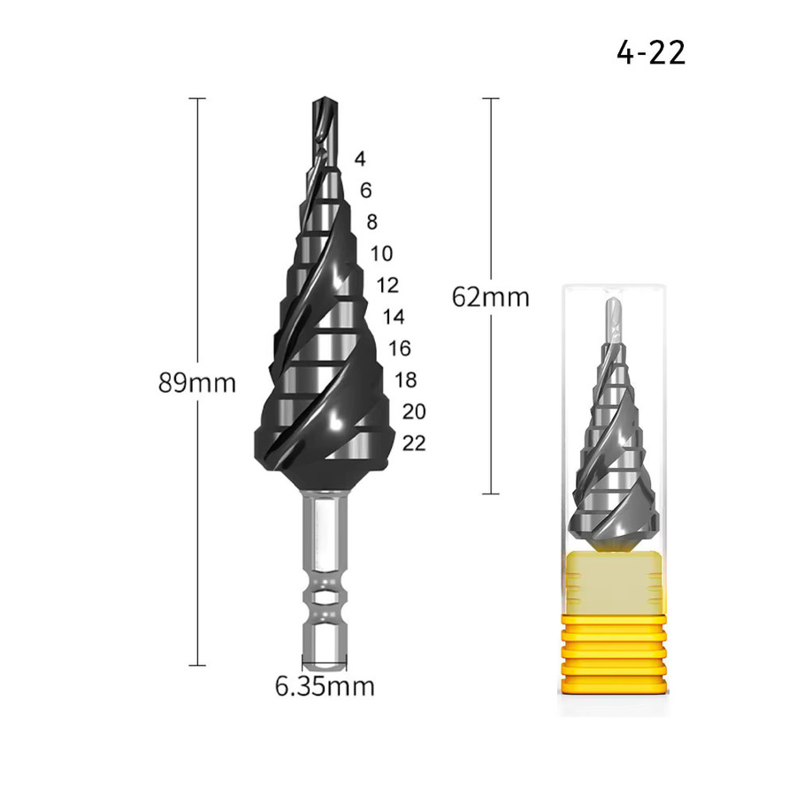 Binoax M35 TiAlN-beschichteter Stufenbohrer aus HSS-Cobalt für Edelstahl und Hartmetall in Schwarz - Bild 2