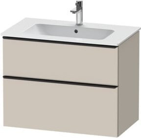 Duravit Waschtischunterschrank D-Neo in Weiß und Taupe Matt mit 1 Schublade und 1 Auszug, B/T/H: 81 x 46,2 x 62,5 cm - Bild 1