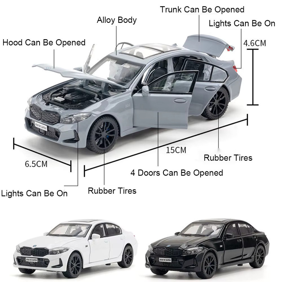 RMZ city M4 320I Modellauto, 1:32, Metall, Sound, Licht, Gummi Reifen - Bild 5