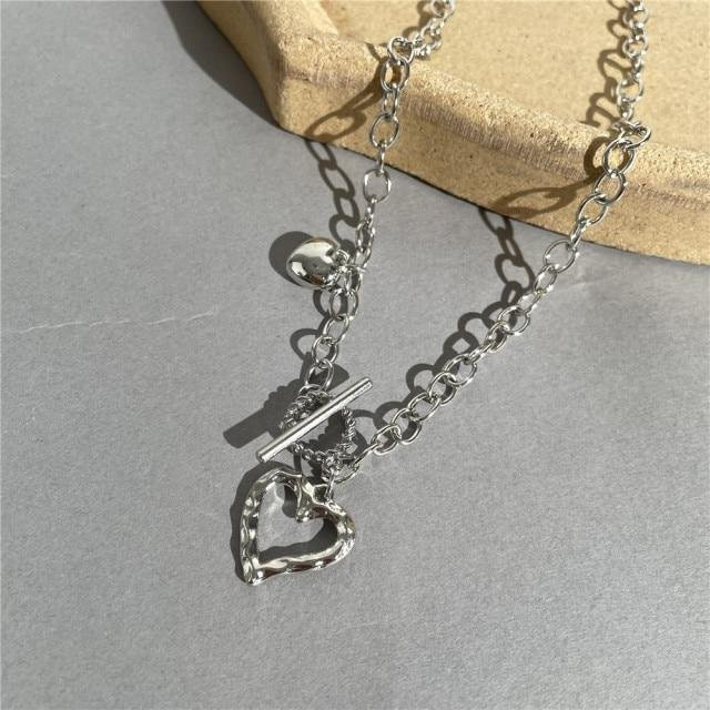 Allbestart Halskette, Herz Choker, Kupfer, Silber, Damen - Bild 1