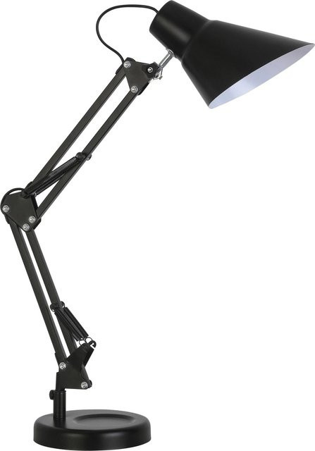 Mömax Schreibtischleuchte Alonso in Schwarz, höhenverstellbare Metalllampe für das Home-Office, E14 Fassung, max. 25 Watt - Bild 1