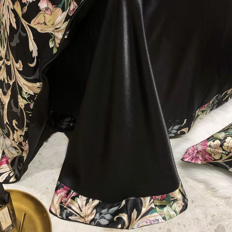 CHA YU PAI Bettwäsche-Set aus Naturseide mit floralem Design, Queen Size, 4-teilig, Multicolour - Bild 5