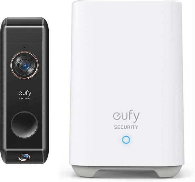 eufy Video Doorbell Dual 2K Videotürklingel mit HomeBase 2 Schwarz - Bild 1