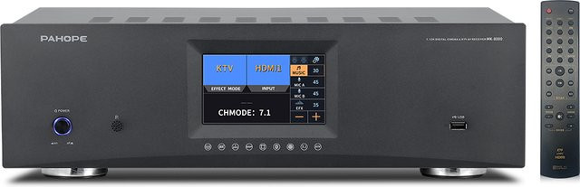 PAHOPE 7.1 Heimkino-System AV-Receiver in Schwarz mit 3D/8K und DTS Digital HD für Karaoke und Audio-Anwendungen - Bild 1