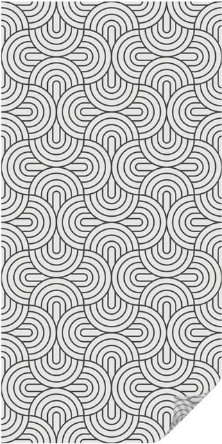 Tulup Fensterfolie mit geometrischem Halbkreis-Muster als Sichtschutz, selbstklebend, Schwarz-Weiß, Breite: 50 cm, Höhe: 100 cm - Bild 1