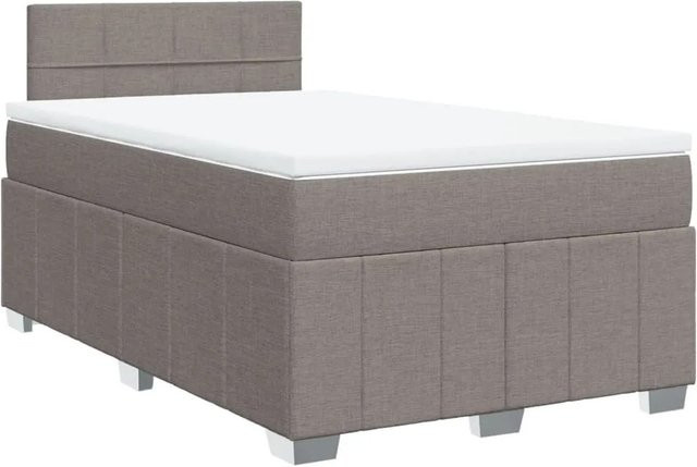 vidaXL Boxspringbett Hybrid mit Matratze und Taschenfederkern in Taupe, B/T: 120 x 200 cm - Bild 1