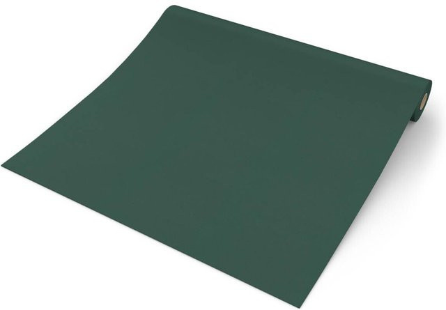 A.S. Création Vliestapete Uni in Dunkelgrün, Matt, Breite: 53 cm, Länge: 1005 cm - Bild 1