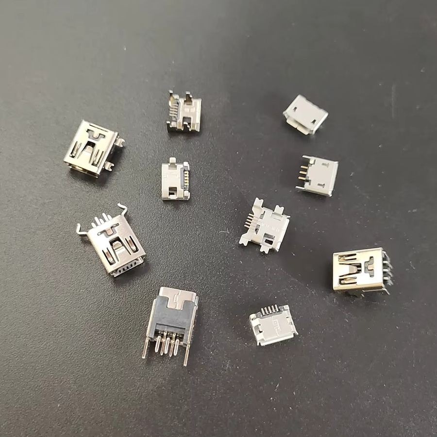 ZSDZFYLLK 50 Stück Micro USB Stecker Set, Weibliche Mini USB Lötan Anschlüsse für SMD und DIP, Farbe: Silber - Bild 2
