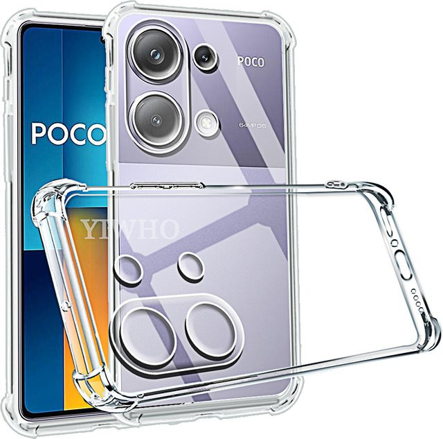 Stoßfeste Silikon Handyhülle für Xiaomi Poco M6 Pro 4G, M5s, M4 und M3 Pro 5G in Transparent - Bild 1