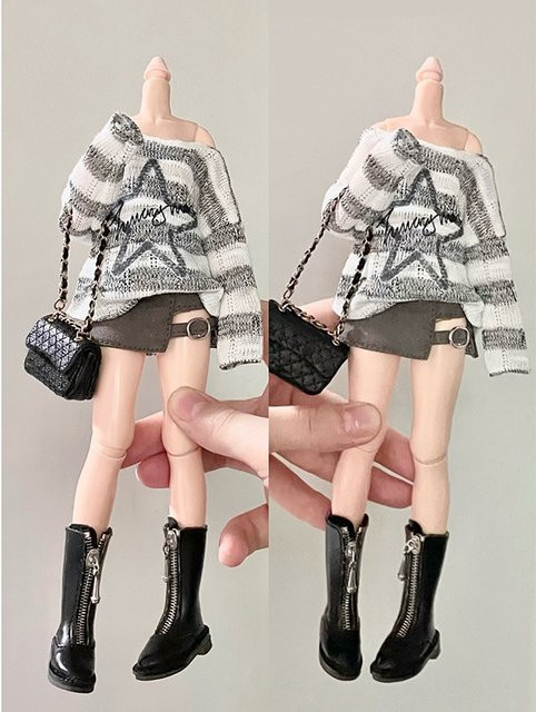 DLBell Blythe Puppenkleidung, Sternpullover, Tops, Minirock, bunt - Bild 1