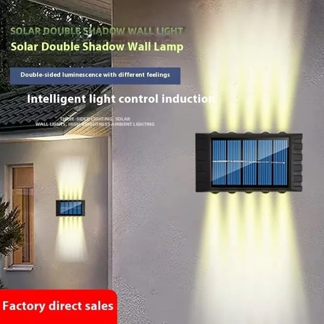 ESMARTER Solar Wandlampe LED für Garten und Außenbereich wasserdicht mit Up-and-Down-Beleuchtung - Bild 1
