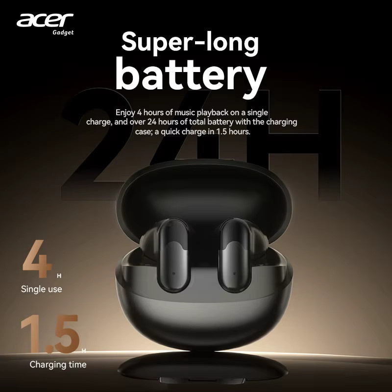 Acer Ohr628 Kabellose In-Ear Kopfhörer mit Geräuschunterdrückung in Schwarz - Bild 2