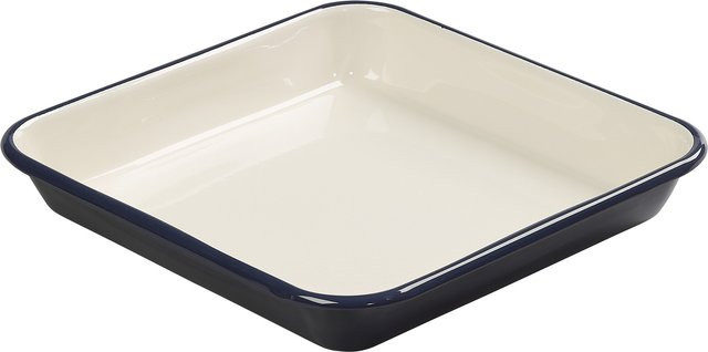 Moderne Hausfrau Emaille-Auflaufform quadratisch in Schwarz oder Weiß - Bild 1