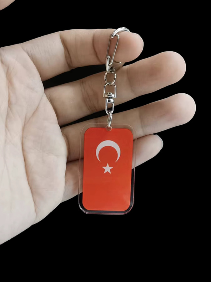 Schlüsselanhänger Acryl, Türkiye-Flaggen-Design, Unisex - Bild 2