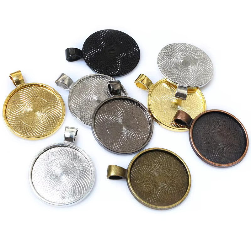 Wadsfred Anhänger Basis, 25 mm, Runde Cabochons Lünette, Unisex - Bild 2