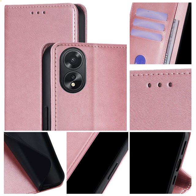 Luxus Leder Brieftasche Flip-Cover für Samsung Galaxy S26 S25 FE S24 Plus S23 Ultra S22 S21 S20 in Pink mit Kartenfächern und stoßfestem TPU-Gehäuse - Bild 1