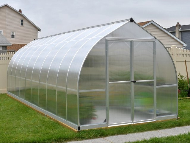 Palram Canopia Bella Gewächshaus Silber mit Polycarbonat-Stegplatten und Doppelflügeltür B: 6 m, T: 2,4 m - Bild 1