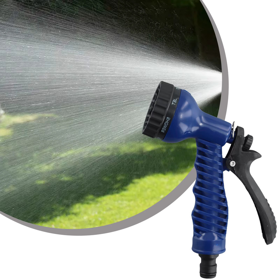 Hochdruck-Gartenschlauch mit Sprinkler für die Gartenbewässerung und Autoreinigung aus Kunststoff in Grün und Blau - Bild 3