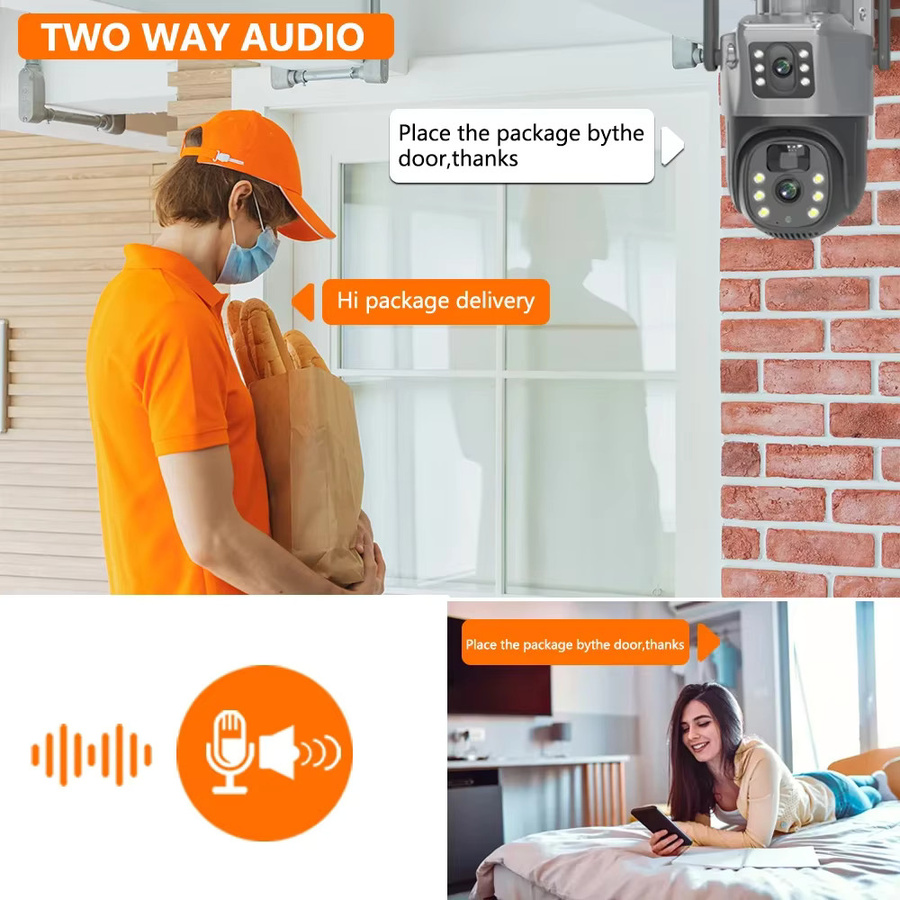 NINIVISION Solar WiFi Überwachungskamera mit Dual Lens und Dual Screen, 4K 8MP, PTZ-Steuerung, Auto Tracking und Bewegungserkennung, Grau - Bild 3
