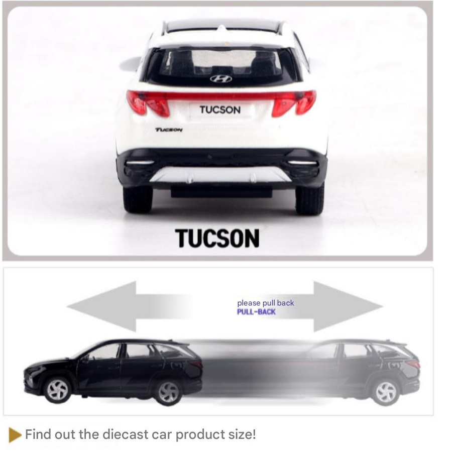 k BEE Hyundai Tucson 2020 Mini-Druckguss Metall 1/38 Schwarz - Bild 6