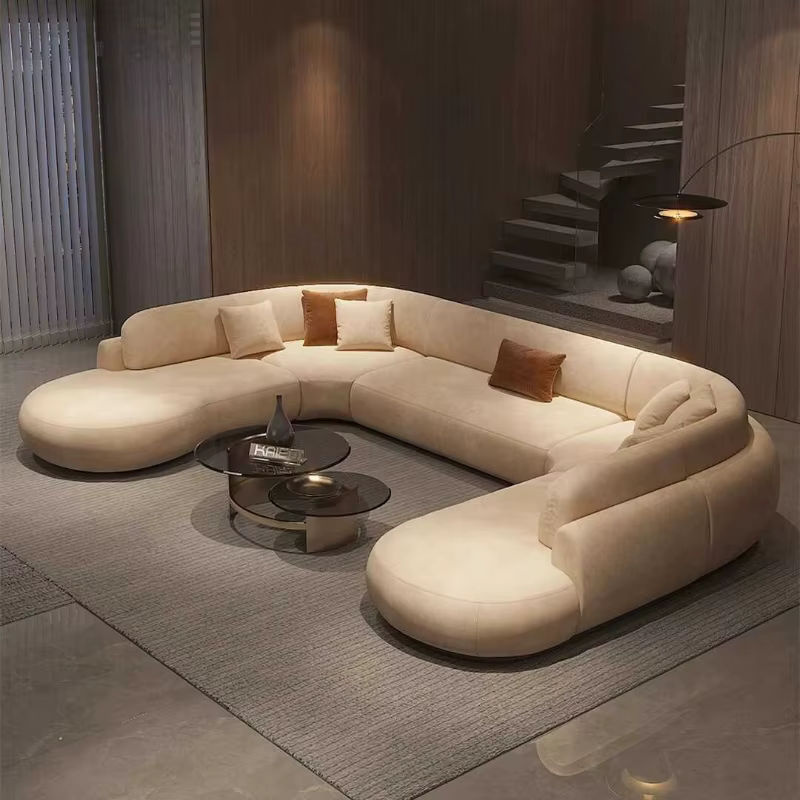 DUTRIEUX Ecksofa in U-Form aus Stoff in Beige mit passenden Kissen für dein Wohnzimmer - Bild 5