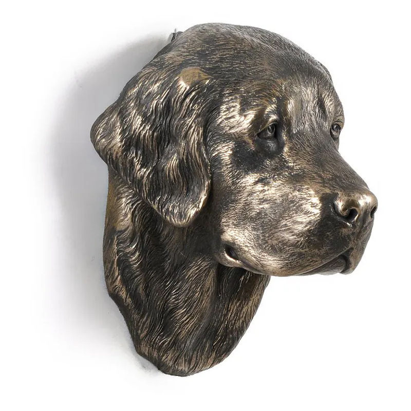 Art-Dog Golden Retriever Hundestatue als hängende Büste aus Kunstharz und Metall in Braun - Bild 5