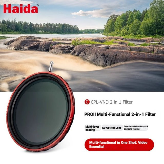 Haida PROII CPL-VND 2-in-1 Variabler Polarisationsfilter und ND-Filter mit Mehrschichtbeschichtung, Schwarz - Bild 1