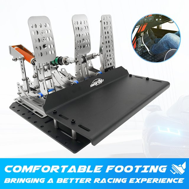 SimRuito Sim Racing LoadCell Pedale aus Edelstahl in Silber für PC Racing Simulator Cockpits - Bild 1