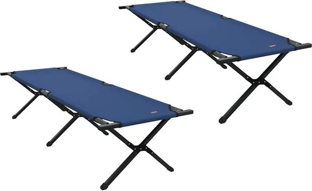 2er-Set vidaXL Klappbare Campingbetten aus Stahl und Oxford-Stoff in Blau, B/T/H: 69 x 193 x 45 cm - Bild 1