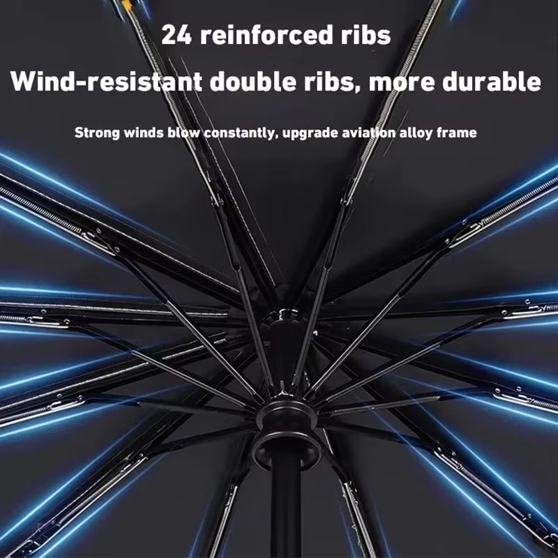 Xiaomi Automatischer Regenschirm mit 24 Knochen und UV-Schutz in Blau - Bild 3
