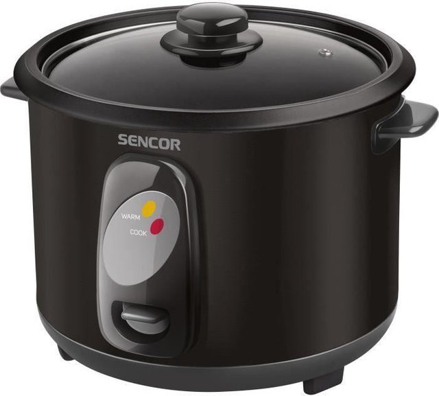 Elektrischer Reiskocher Sencor SRM 1001BK in Schwarz mit Edelstahl und Glas, 1 l Fassungsvermögen, inklusive Dampfgaren und automatischer Abschaltung - Bild 1