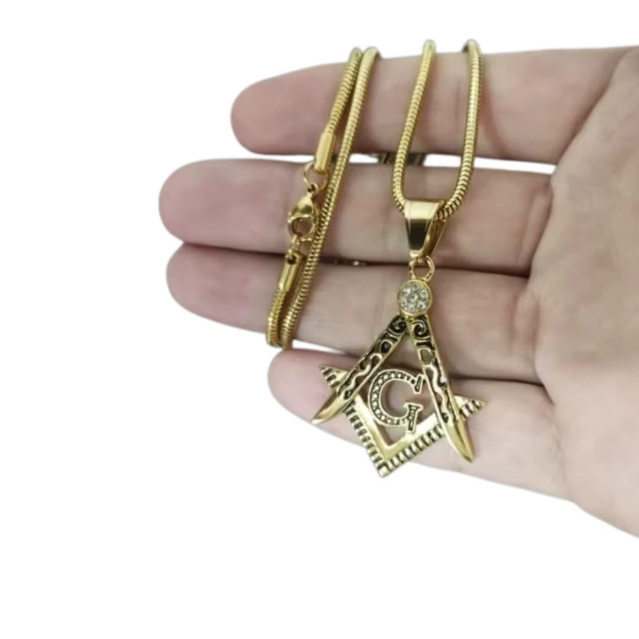 MAGIC ZONE Halskette, Anhänger, 316L-Edelstahl, Gold, Zirkonia, Unisex - Bild 3
