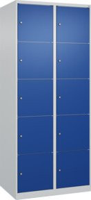 C+P Schließfachschrank Classic PLUS mit 2 Abteilen, Farbe Lichtgrau und Enzianblau, B/T/H: 80 x 50 x 185 cm - Bild 1