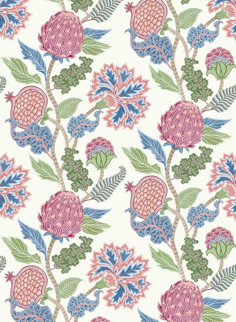 Osborne & Little Tapete Cynara Floral in Raspberry und Cobalt aus Vlies - Bild 1