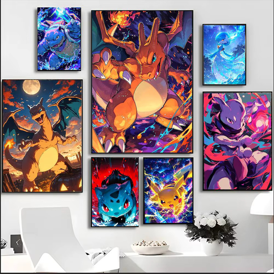 Bandai Pokemon Anime Wandposter aus Leinwand in Mehrfarbig - Bild 3