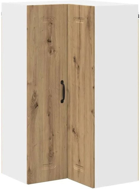 vidaXL Küchenwandschrank Artisan-Eiche in Braun und Weiß, Wandmontage mit Scharniertüren, B/T/H: 57 x 57 x 100 cm - Bild 1