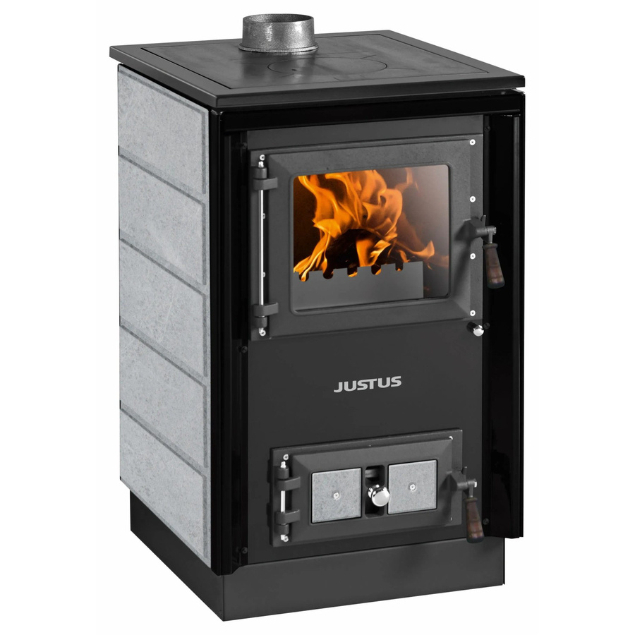 Justus Küchenofen Rustico 50 2.0 Speckstein Schwarz-Grau 7 kW B/T/H: 90,0 x 51,5 x 57,5 cm - Bild 2