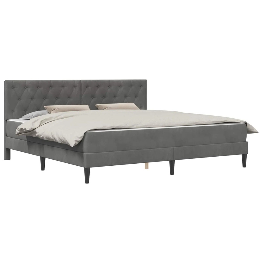 vidaXL Bettgestell mit Matratze und Lift-up-Funktion aus Samt in Dunkelgrau, B/T/H: 180 x 200 x 184 cm - Bild 2