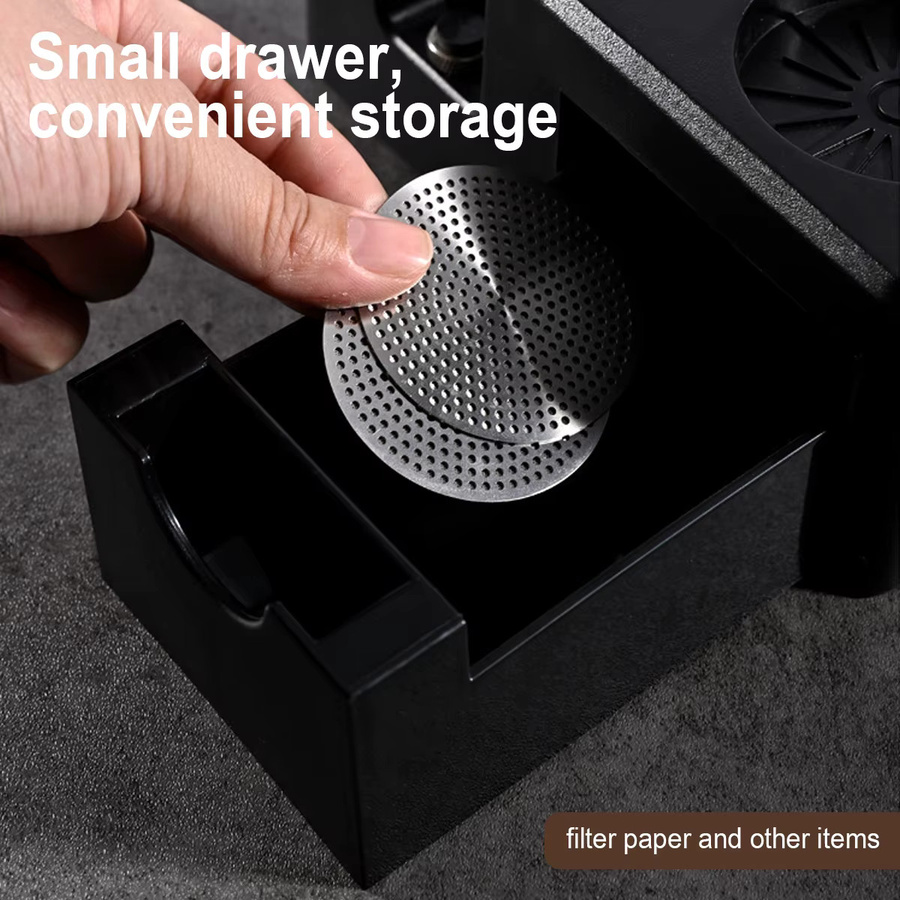 Leeseph 7-in-1 Espresso-Tampingstation und Organizer-Box in Schwarz für 51/54/58mm Tamper, Verteiler und Siebzubehör - Bild 5