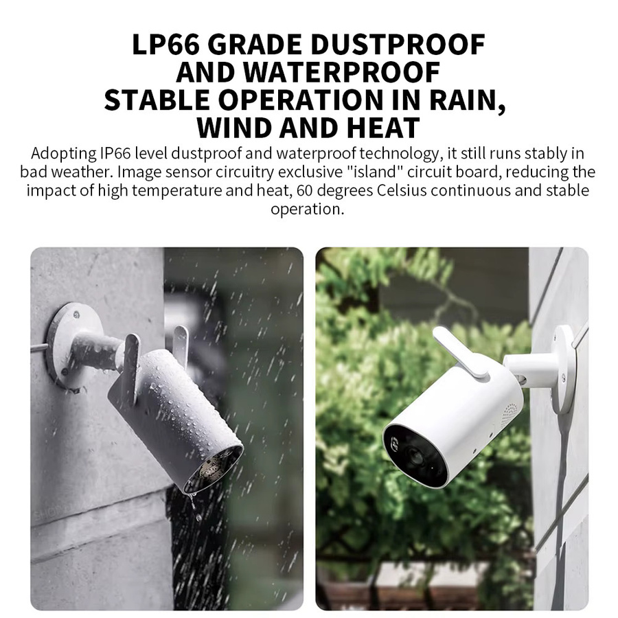 Xiaomi Mijia AW300 Außenkamera in Weiß mit 2K Auflösung, IP66 Wetterfestigkeit, FullColor Nachtsicht und WiFi Videoüberwachung via MiHome App - Bild 4