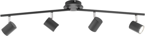 Just Light. Spot Tarik 4-flammige LED Deckenleuchte in Anthrazit, Breite: 83,4 cm, Tiefe: 16 cm