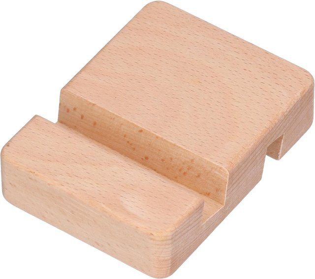 OutsideWorld Handyständer aus Holz in Beige – Kompakter und stilvoller Universal Handyhalter für dein Zuhause - Bild 1