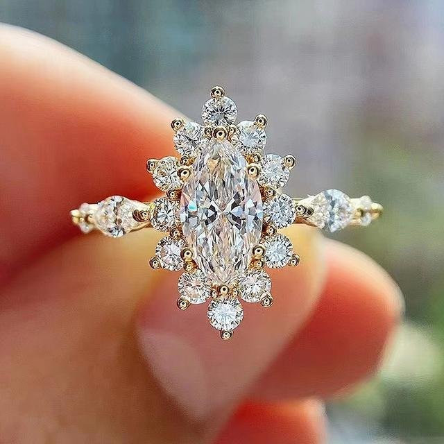 POMOiii Ringe, Gold, Zirkonia, Kristall, Damen - Bild 1